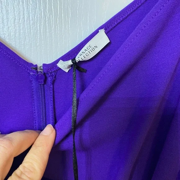 NWT 100% authentic Versace collection purple dress 3/4 length sleeves size 46​ - Picture 4 of 8